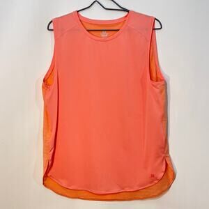 Salomon Active Wear Tank Top Womens Large Running Gym Workout Coral Pink/Orange